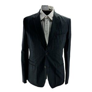 John Varvatos Star USA NWT Luxe Cotton Stretch 2 Button Blazer 42R Gray Blue
